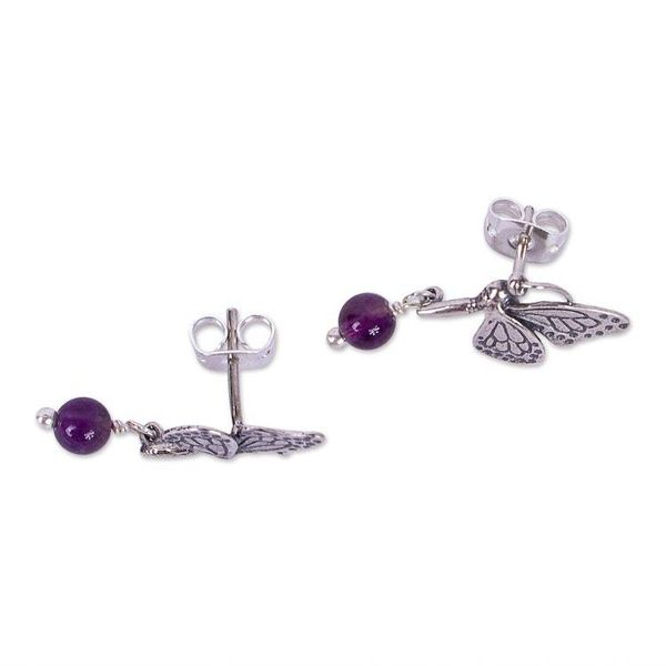 Alternate image for Monarch Butterfly Dangle Earrings from Mexico Dreamy Monarchs