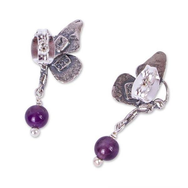 Alternate image for Monarch Butterfly Dangle Earrings from Mexico Dreamy Monarchs
