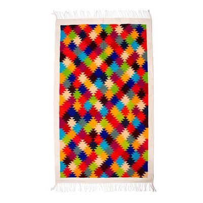 Alternate image for Modern Handwoven Zapotec Wool Area Rug with Star Motif 5x8 A Thousand Stars