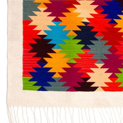 Alternate image for Modern Handwoven Zapotec Wool Area Rug with Star Motif 5x8 A Thousand Stars