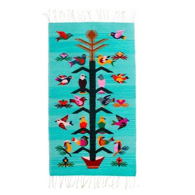 Alternate image for Tree of Life-Themed Hand-Woven Zapotec Wool Area Rug 2x3 Mexican Tree of Life