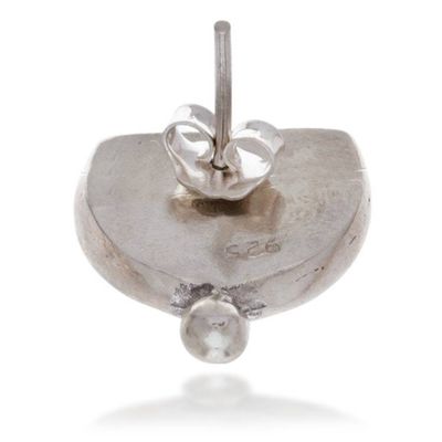 Alternate image for Handcrafted Sterling Silver Button Moonstone Earrings Song of Light