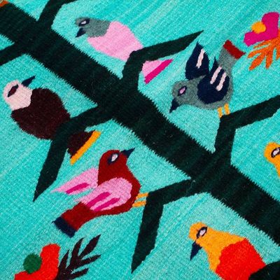 Alternate image for Tree of Life-Themed Hand-Woven Zapotec Wool Area Rug 2x3 Mexican Tree of Life