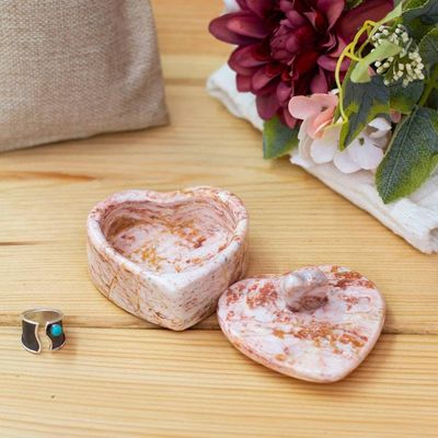 Primary image for Hand-Carved Marble Decorative Jewelry Box with Heart Design I Give You my Heart