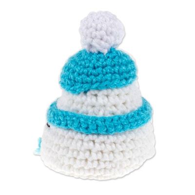 Alternate image for Crocheted Christmas Decorative Accent with Snowman Motif Cute Snowman