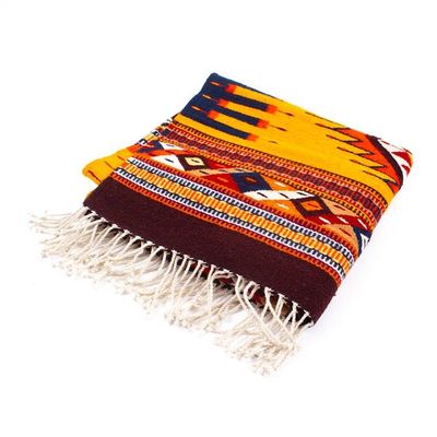 Alternate image for Handwoven Zapotec Wool Area Rug with Mexican Motifs 2.5x5 Phases of a Day