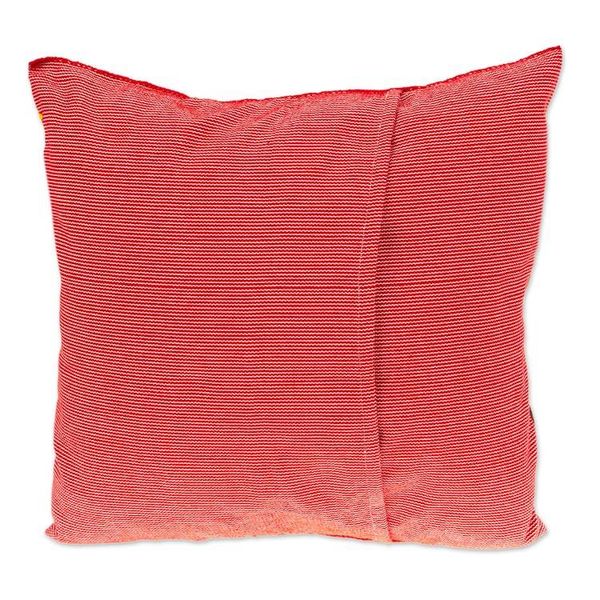 Alternate image for Handmade Tropical Floral Embroidered Cotton Cushion Cover Jungle Wings