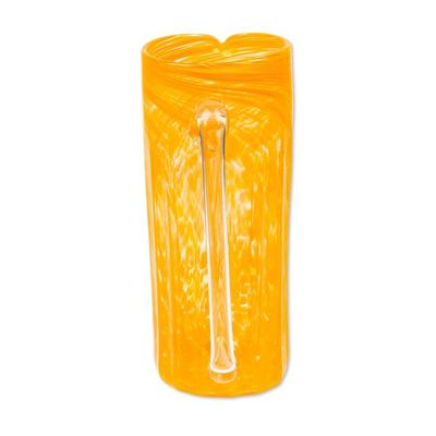 Alternate image for Recycled Glass Pitchers and Tumblers in Orange Set for 6 Garden Relaxation in Marigold