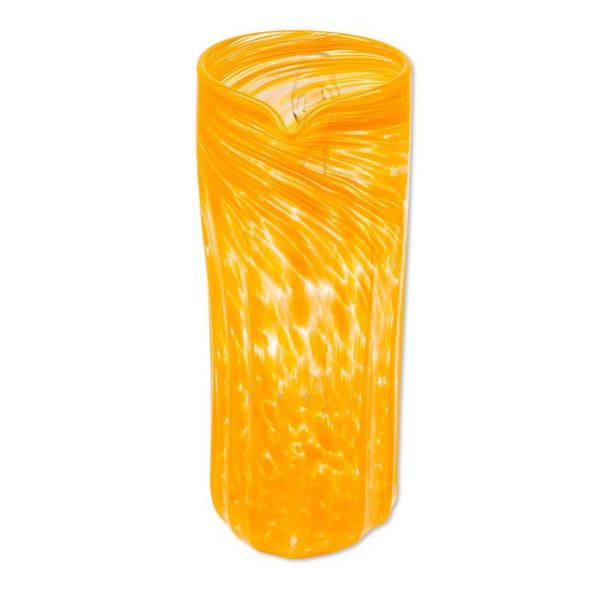 Alternate image for Recycled Glass Pitchers and Tumblers in Orange Set for 6 Garden Relaxation in Marigold