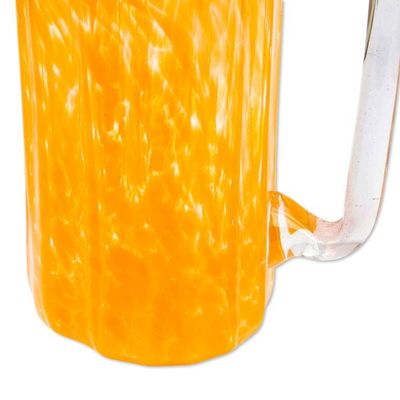 Alternate image for Recycled Glass Pitchers and Tumblers in Orange Set for 6 Garden Relaxation in Marigold