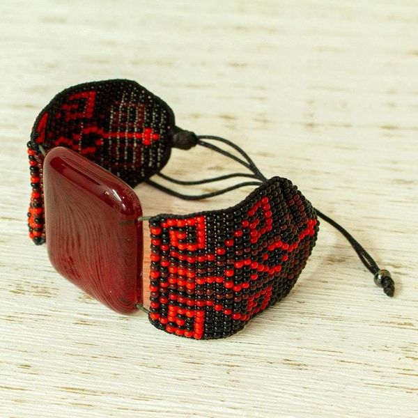 Alternate image for Red and Black Glass Bracelet Codices in Red
