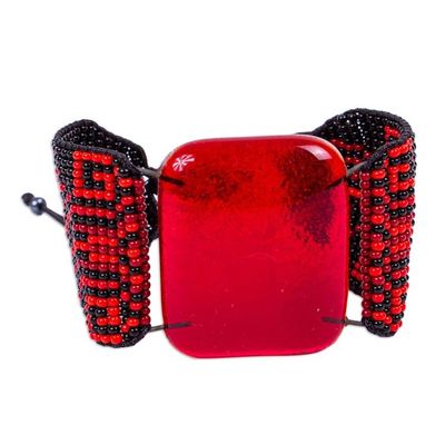 Alternate image for Red and Black Glass Bracelet Codices in Red