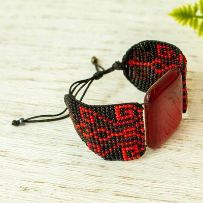Alternate image for Red and Black Glass Bracelet Codices in Red