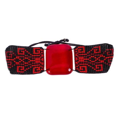 Alternate image for Red and Black Glass Bracelet Codices in Red