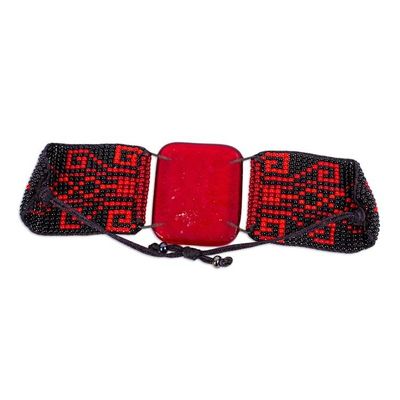 Alternate image for Red and Black Glass Bracelet Codices in Red