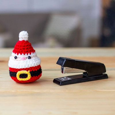 Alternate image for Santa-Themed Crocheted Amigurumi Christmas Decorative Accent Cute Santa