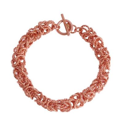 Alternate image for Handcrafted Copper Rope Motif Chain Bracelet from Mexico Bright Twist