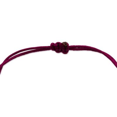 Alternate image for Purple Silk and Amethyst Tassel Bracelet Crafted in Mexico Tassel of Wisdom