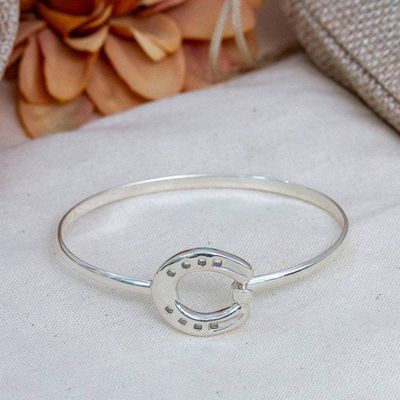 Primary image for Taxco Sterling Silver Horseshoe Pendant Bracelet from Mexico Beautiful Horseshoe