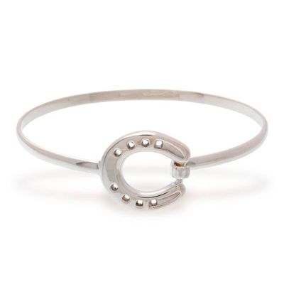 Alternate image for Taxco Sterling Silver Horseshoe Pendant Bracelet from Mexico Beautiful Horseshoe