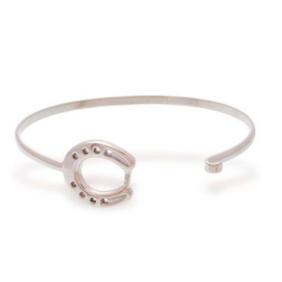 Alternate image for Taxco Sterling Silver Horseshoe Pendant Bracelet from Mexico Beautiful Horseshoe