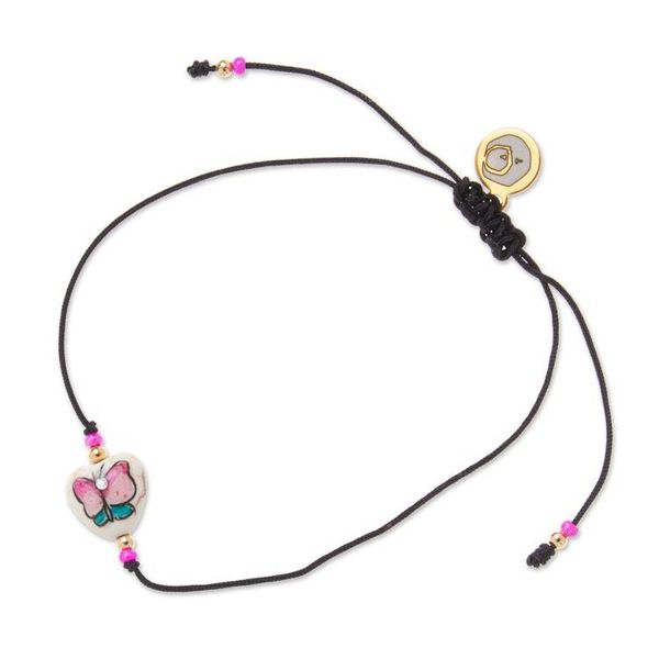 Alternate image for Painted Howlite Butterfly Pendant Bracelet with Crystal Bead Sublime Butterfly