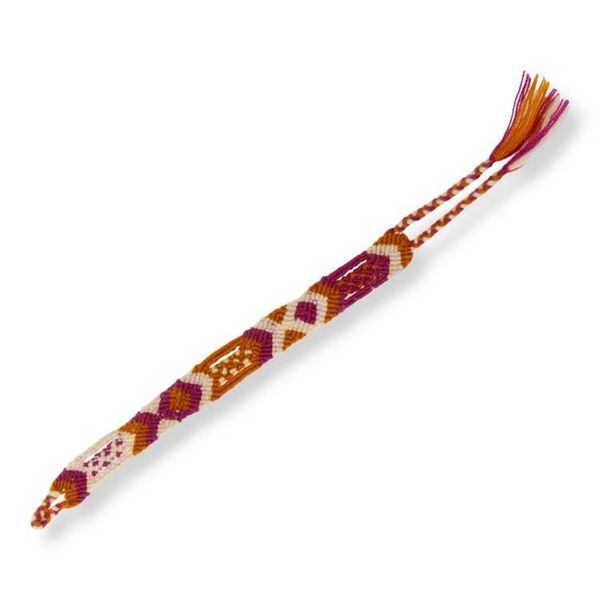 Alternate image for Geometric-Themed Handwoven Cotton Friendship Bracelet Intricate Geometry