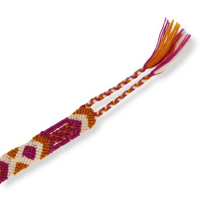 Alternate image for Geometric-Themed Handwoven Cotton Friendship Bracelet Intricate Geometry