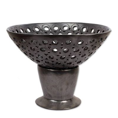 Alternate image for Barro Negro Ceramic Decorative Bowl from Mexico Barro Negro Tradition