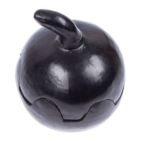 Alternate image for Mexican Barro Negro Pumpkin-Shaped Handmade Decorative Box Pumpkin