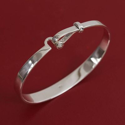Primary image for High-Polish Taxco Sterling Silver Bangle Bracelet Wonderful Gleam