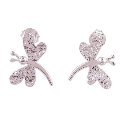 Alternate image for Butterfly Drop Earrings Taxco Butterfly