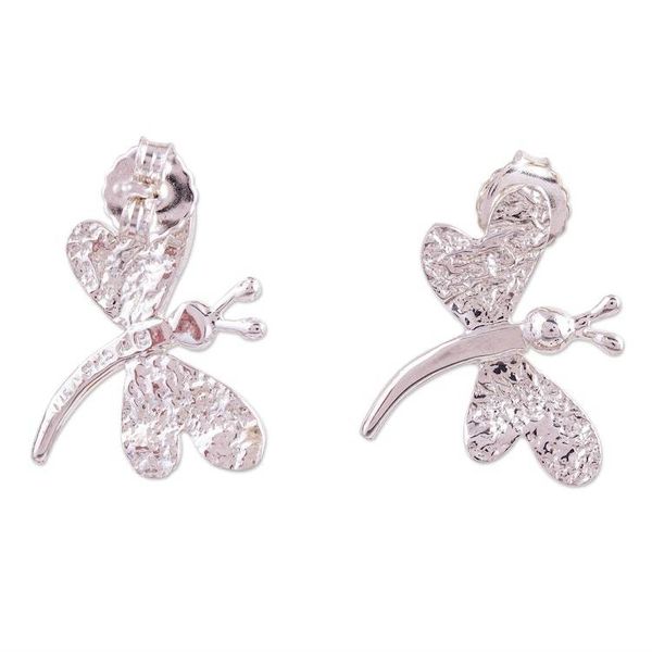 Alternate image for Butterfly Drop Earrings Taxco Butterfly
