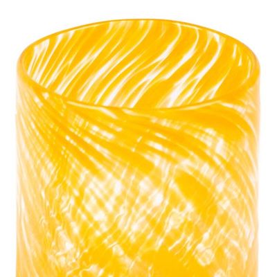 Alternate image for Set of 4 Orange Mexican Handblown Recycled Glass Tumblers Garden Relaxation in Mango