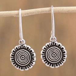Image for Handcrafted Sterling Silver Dangle Earrings from Mexico Sun over Mexico