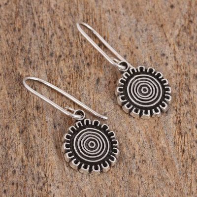 Alternate image for Handcrafted Sterling Silver Dangle Earrings from Mexico Sun over Mexico