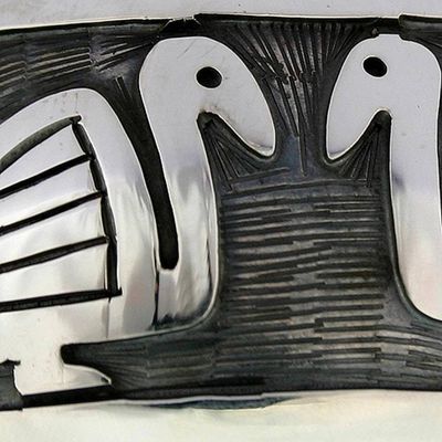 Alternate image for Sterling silver cuff bracelet Pre-Hispanic Ducks