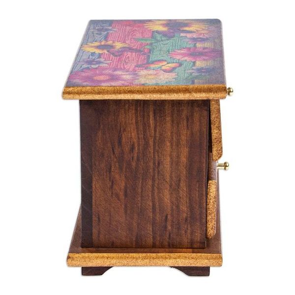 Alternate image for Decoupage on Pinewood Jewelry Box with Flowers Hummingbird Floral Hummingbirds