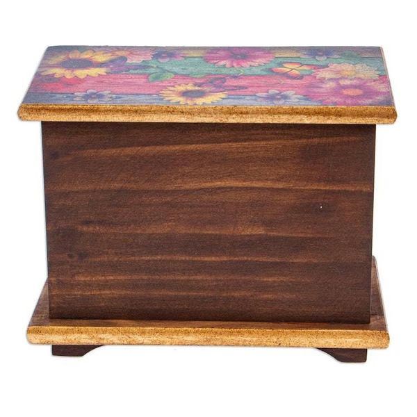 Alternate image for Decoupage on Pinewood Jewelry Box with Flowers Hummingbird Floral Hummingbirds