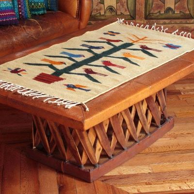 Primary image for Artisan Crafted Wool Area Rug with Birds 2x3.5 Birds and Corn