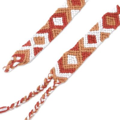 Alternate image for Earth-Tone Cotton Macrame Wristband Bracelet from Mexico Earthen Oasis