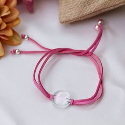 Image for Handcrafted Art Glass Pendant Bracelet with Faux Suede Cord Sparkling Me