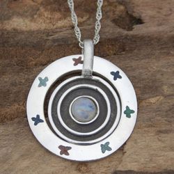 Image for Labradorite Mexico Sterling Silver Pendant Necklace Pisces Universe