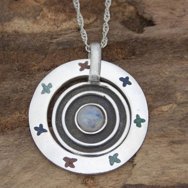 Alternate image for Labradorite Mexico Sterling Silver Pendant Necklace Pisces Universe