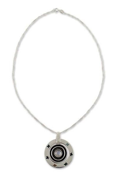 Alternate image for Labradorite Mexico Sterling Silver Pendant Necklace Pisces Universe