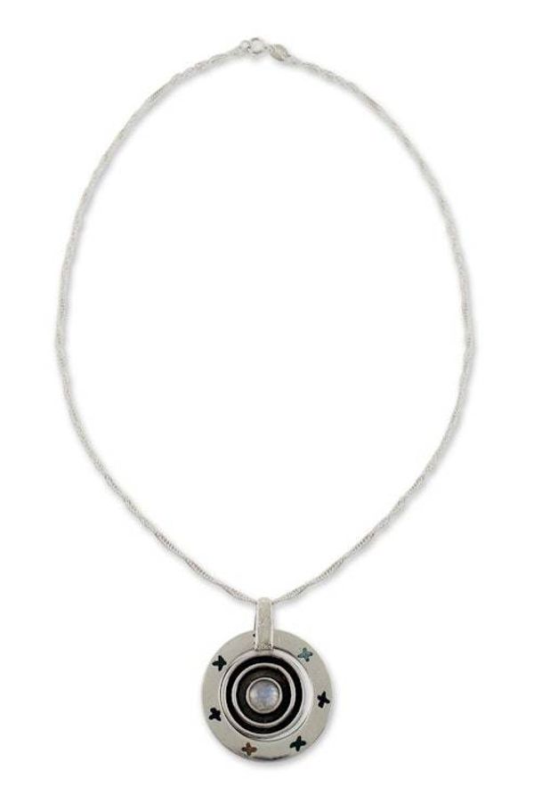 Alternate image for Labradorite Mexico Sterling Silver Pendant Necklace Pisces Universe