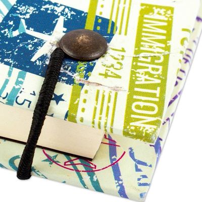 Alternate image for Recycled Paper Handmade Journal with Passport Stamps Passport Stamps