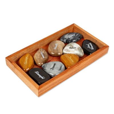Alternate image for Inspirational Carved 9-Piece Onyx and Marble Home Accent Set Immortal Words