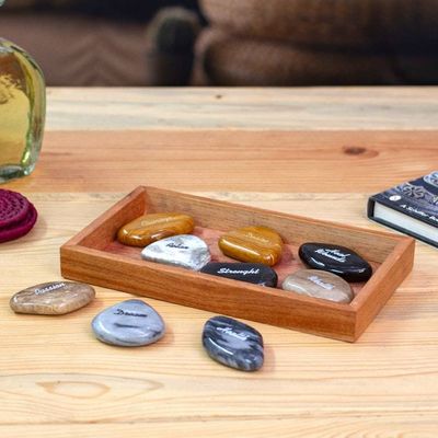 Alternate image for Inspirational Carved 9-Piece Onyx and Marble Home Accent Set Immortal Words