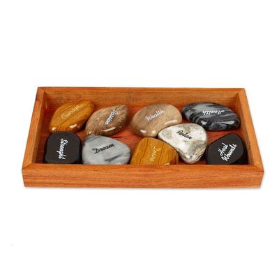 Alternate image for Inspirational Carved 9-Piece Onyx and Marble Home Accent Set Immortal Words